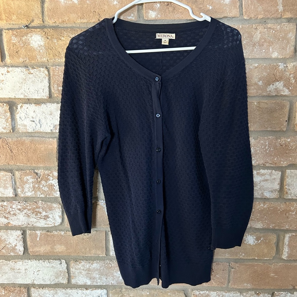 Merona Women's Navy Cardigan Sweater. Size Medium.